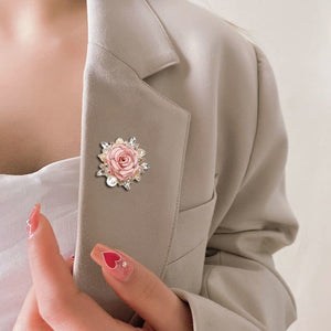 Elegant Rose Flower Brooch