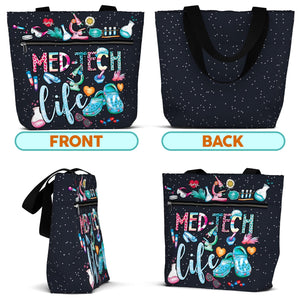 Waterproof LPN Tote Bag with Pockets and Zipper for Work