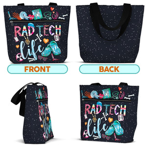 Waterproof LPN Tote Bag with Pockets and Zipper for Work