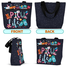 Waterproof LPN Tote Bag with Pockets and Zipper for Work