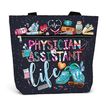 Waterproof LPN Tote Bag with Pockets and Zipper for Work