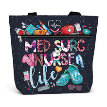 Waterproof LPN Tote Bag with Pockets and Zipper for Work