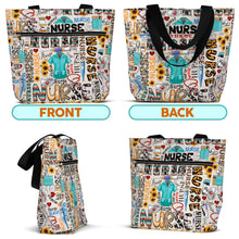 Waterproof LPN Tote Bag with Pockets and Zipper for Work