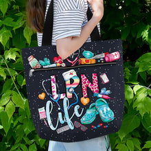 Waterproof LPN Tote Bag with Pockets and Zipper for Work