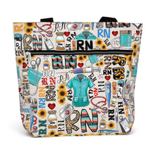 Registered Nurse Large Shoulder Tote Bag with Pockets and Zipper for Work.