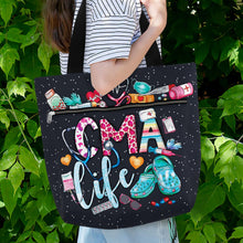 Waterproof LPN Tote Bag with Pockets and Zipper for Work