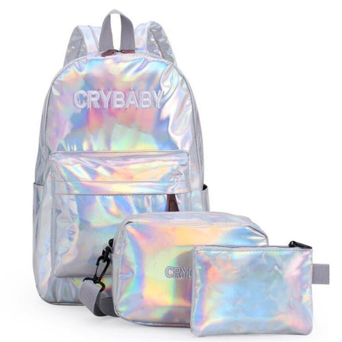 Crybaby Letters Hologram Backpack set