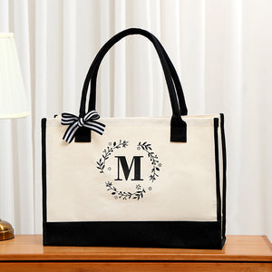 Letter Canvas Tote Bag