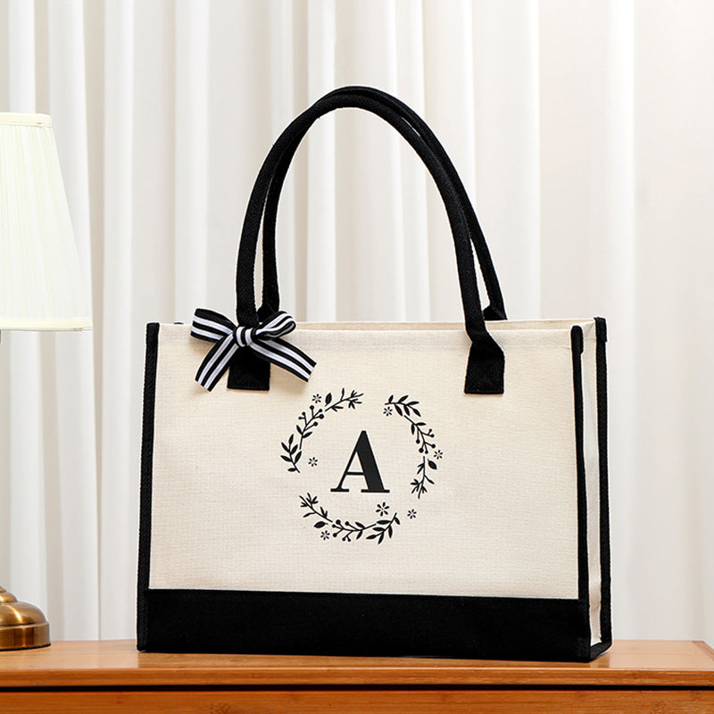 Letter Canvas Tote Bag